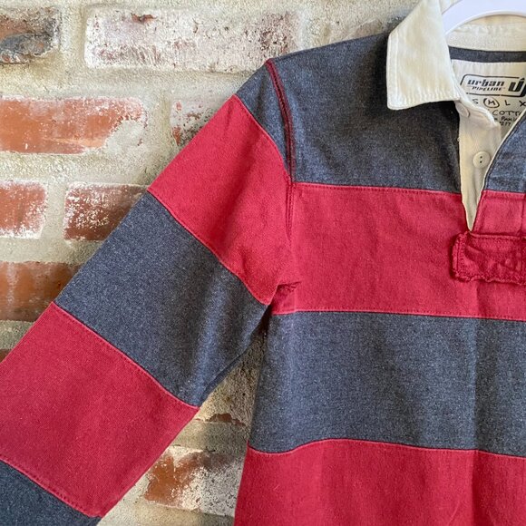 Urban Pipeline Boys Rugby shirt, Collared, Maroon & Gray, Cotton, Size M. - Picture 4 of 8